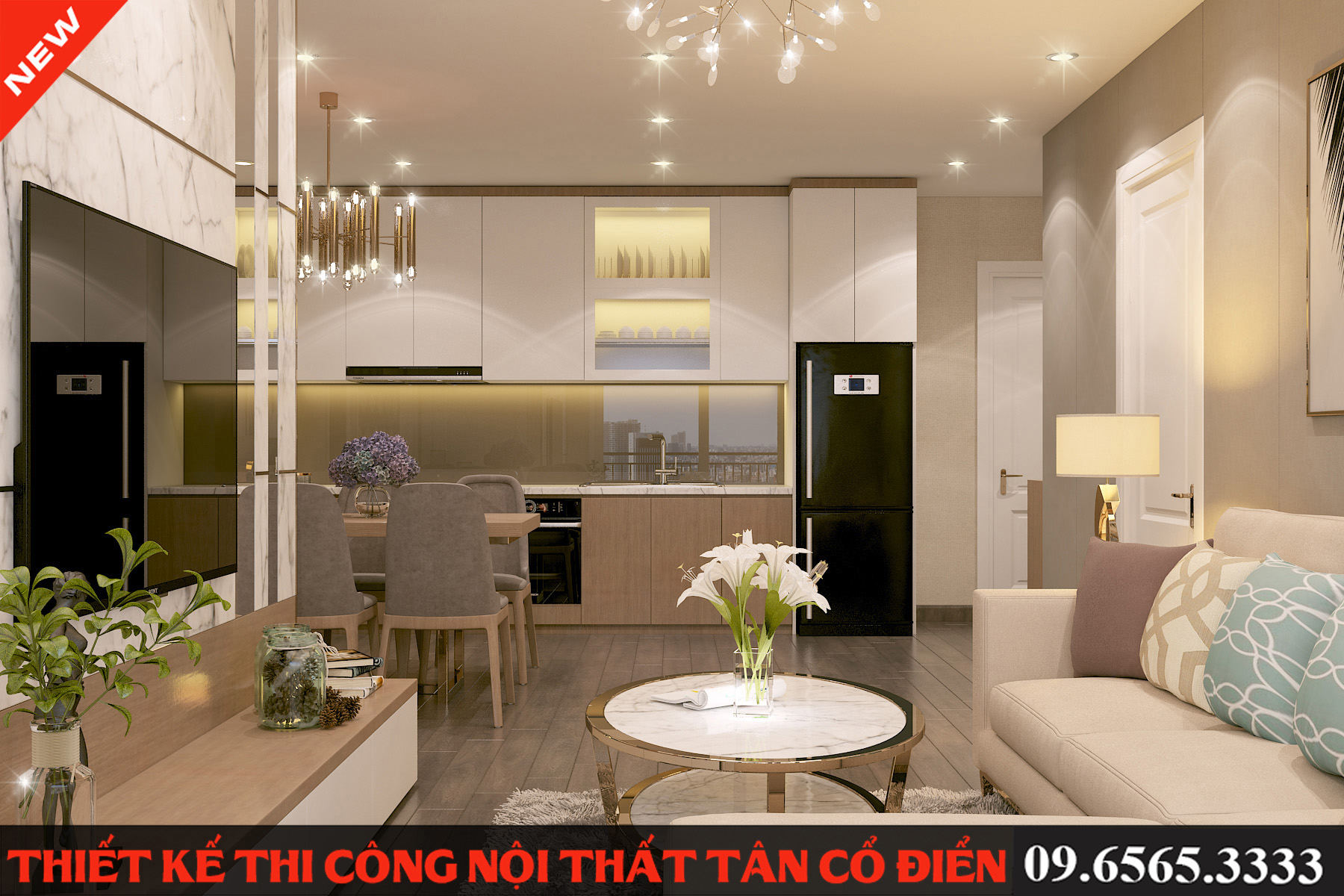 thiết kế thi công nội thất tân cổ điển