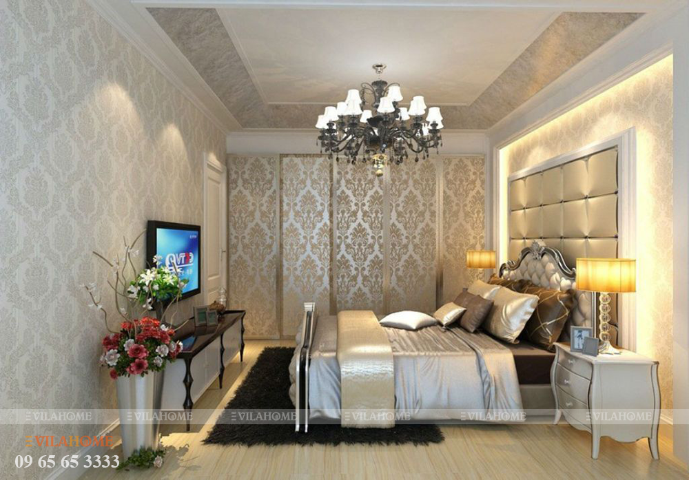 Mẫu thiết kế nội thất phòng ngủ tân cổ điển căn hộ - C.Mai Anh